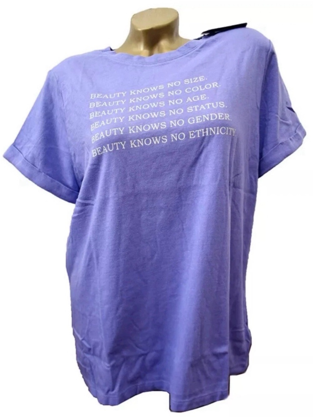 Ava & Viv Women's Plus Size 3X "Beauty Knows" Purple T-Shirt Short Sleeve Top